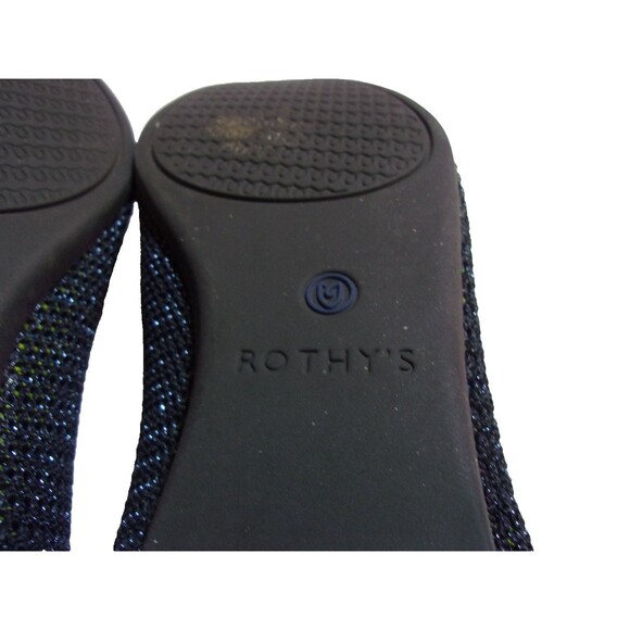 Rothy's Metallic Shoes The Point Flats Size 7 Black Blue Green Sparkle Women's - Picture 6 of 9